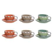 Satz von Kaffeetassen DKD Home Decor Metall Steingut (160 ml) (6 pcs)