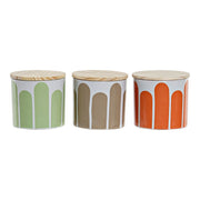 Zuckerdose DKD Home Decor Bambus Steingut (3 pcs)