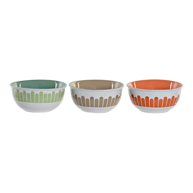 Schüssel DKD Home Decor Steingut (3 pcs) (540 ml) (13.8 x 13.8 x 6.5 cm)