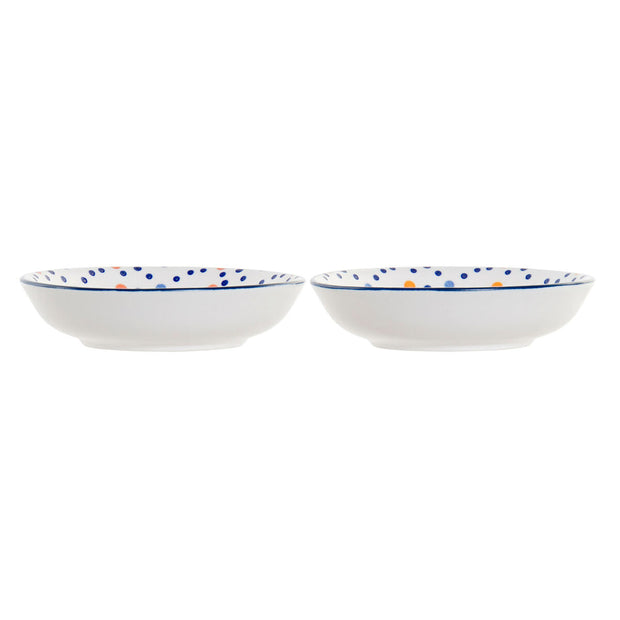 Tablett für Snacks DKD Home Decor Porzellan (9,5 x 9,5 x 2 cm) (2 Stück)