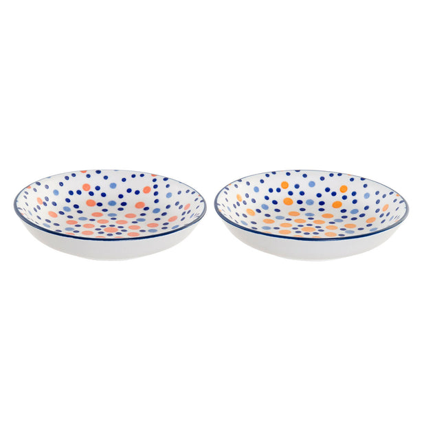 Tablett für Snacks DKD Home Decor Porzellan (9,5 x 9,5 x 2 cm) (2 Stück)
