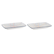 Tablett für Snacks DKD Home Decor Porzellan (23 x 12 x 5 cm) (2 Stück)