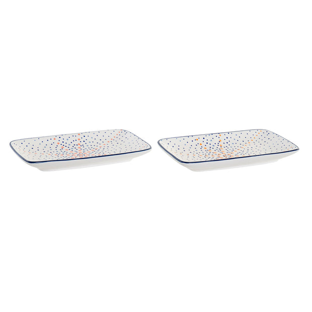 Tablett für Snacks DKD Home Decor Porzellan (23 x 12 x 5 cm) (2 Stück)