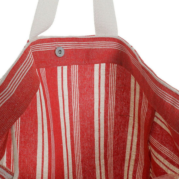 Bag DKD Home Decor Purse Stripes Polyester Cotton (39 x 26 x 34 cm) (2 pcs)
