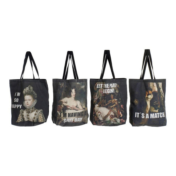 Multi-use Bag DKD Home Decor Black Chic (4 pcs) (43 x 15 x 65 cm)