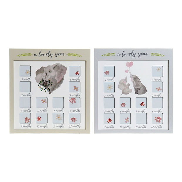 Photo frame DKD Home Decor Multiple Elephant Wood (2 pcs) (32 x 2 x 35 cm)