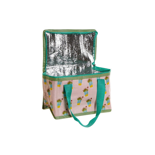 Cool Bag DKD Home Decor Blue Brown Green PP Nylon (21 x 14 x 13 cm) (3 Units)