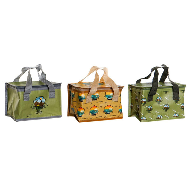Cool Bag DKD Home Decor Khaki PP Nylon (21 x 14 x 13 cm) (3 Units)