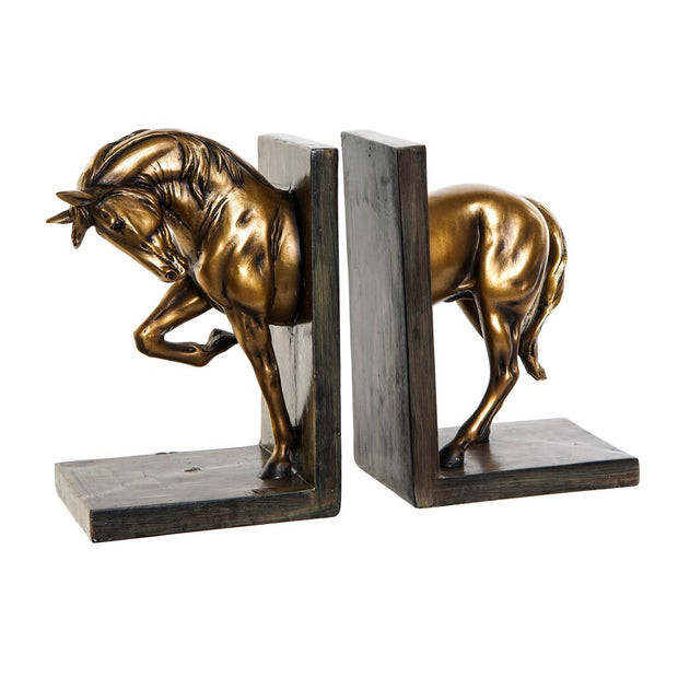 Bookend DKD Home Decor Horse Resin (2 pcs) (14 x 10 x 20 cm)