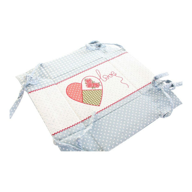 Korb DKD Home Decor Love Blau Beige Baumwolle (2 pcs)