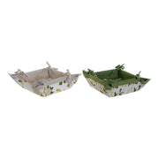 Korb DKD Home Decor Weiß grün Grau Baumwolle (2 pcs)