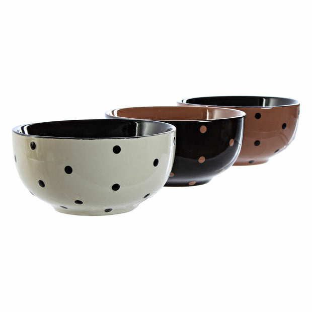 Schüssel DKD Home Decor Steingut (13 x 13 x 6,5 cm) (3 Stück)
