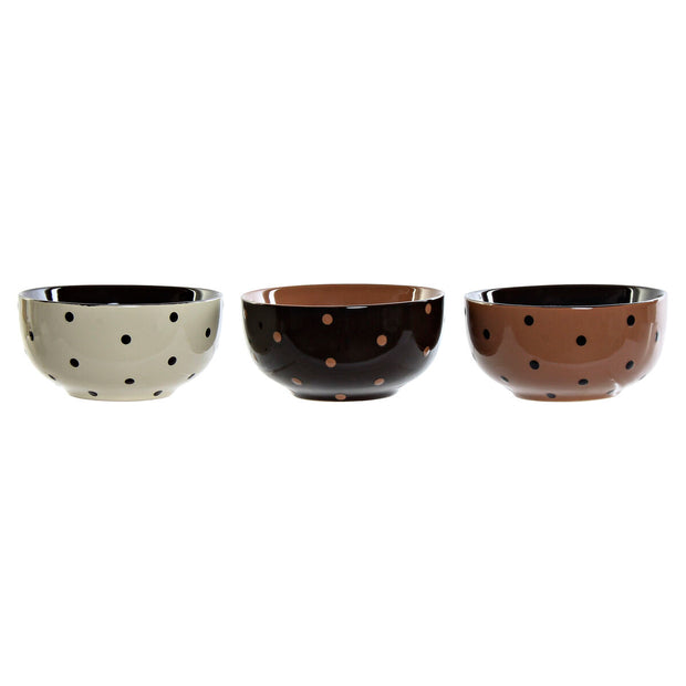 Schüssel DKD Home Decor Steingut (13 x 13 x 6,5 cm) (3 Stück)