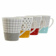 Henkelbecher DKD Home Decor Rot Grau Blau Moderne Senf (340 ml) (4 Stück)