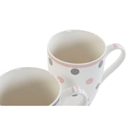 Henkelbecher DKD Home Decor Grau Rosa Weiß Shabby Chic (340 ml) (4 Stück)