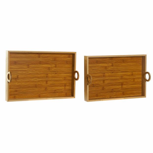 Tablettset DKD Home Decor natürlich Bambus (45 x 30.5 x 10.5 cm) (41.5 x 28.4 x 10.5 cm) (2 pcs)