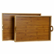 Tablettset DKD Home Decor natürlich Bambus (45 x 30.5 x 10.5 cm) (41.5 x 28.4 x 10.5 cm) (2 pcs)