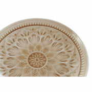 Flad plade DKD Home Decor Creme Mandala Steingut (21 x 21 x 3 cm)