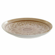 Flad plade DKD Home Decor Creme Mandala Steingut (21 x 21 x 3 cm)