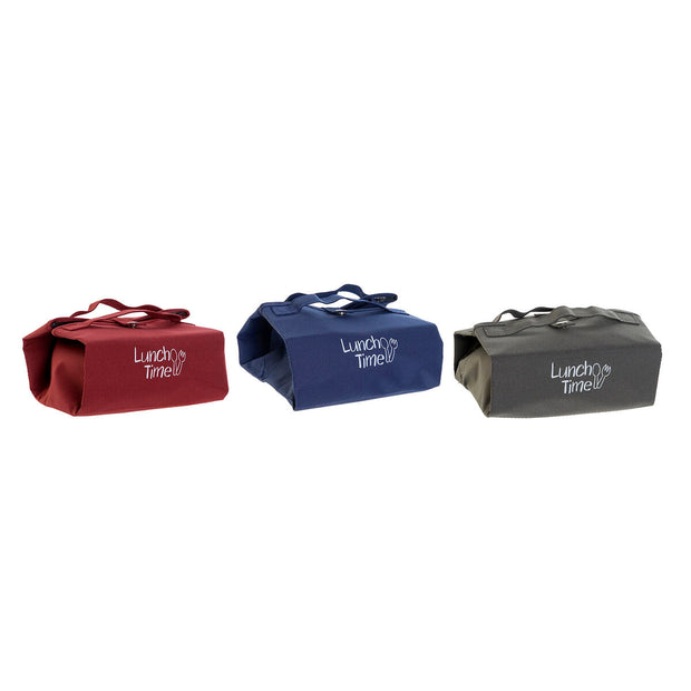 Lunchbox DKD Home Decor Polyester Aluminium (17 x 11 x 12 cm) (3 Units)