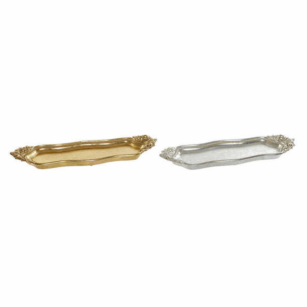 Schale DKD Home Decor Golden Silber Harz (31 x 10 x 3.4 cm) (2 pcs)