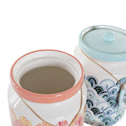 Gefäß DKD Home Decor ‎S3014945 Dolomite Sommer Koralle Celeste (2,3 L) (2 Stück) (15 x 15 x 22 cm)