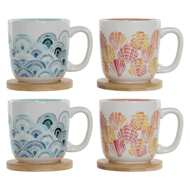 Satz von Kaffeetassen DKD Home Decor Bambus Dolomite (180 ml) (4 pcs)