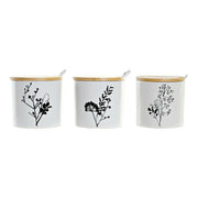 Zuckerdose DKD Home Decor Bambus Steingut Traditionell (3 pcs)