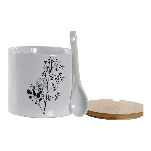 Zuckerdose DKD Home Decor Bambus Steingut Traditionell (3 pcs)