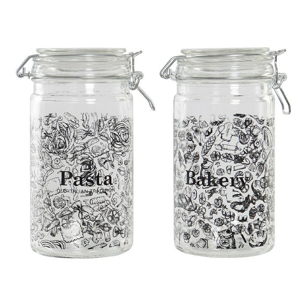 Gefäß DKD Home Decor Kristall Schwarz Eisen (10 x 12,5 x 20 cm) (1 L) (2 Stück) 10 x 12.5 x 20 cm 1 L (2 pcs)