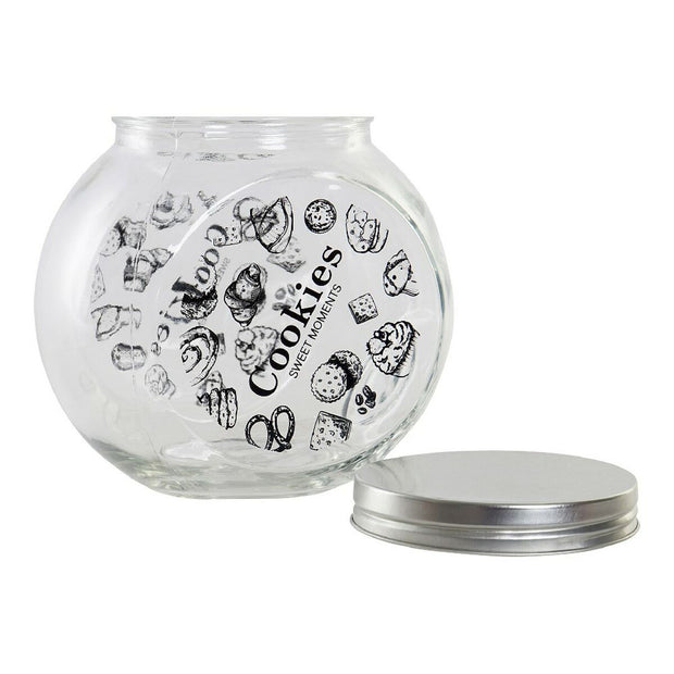 Gefäß DKD Home Decor Kristall Schwarz Metall (15,5 x 11 x 15,5 cm) (1) (1,2 L) 15.5 x 11 x 15.5 cm 1,2 L (1 pcs)