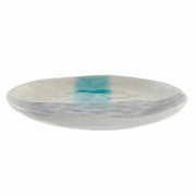Flad plade DKD Home Decor Grau Blau Steingut Emaillierter Edelstahl (21 x 21 x 2.5 cm)