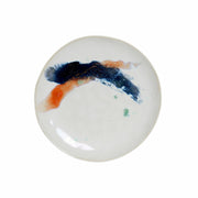 Flad plade DKD Home Decor Blau Orange Steingut Emaillierter Edelstahl (20.5 x 20.5 x 2 cm)