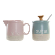 Milchkännchen und Zuckerdose DKD Home Decor Steingut (2 pcs)