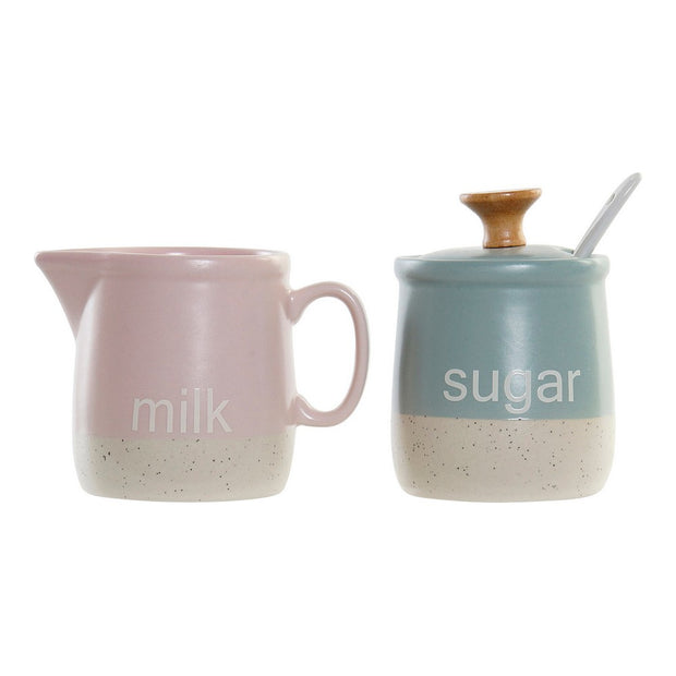 Milchkännchen und Zuckerdose DKD Home Decor Steingut (2 pcs)