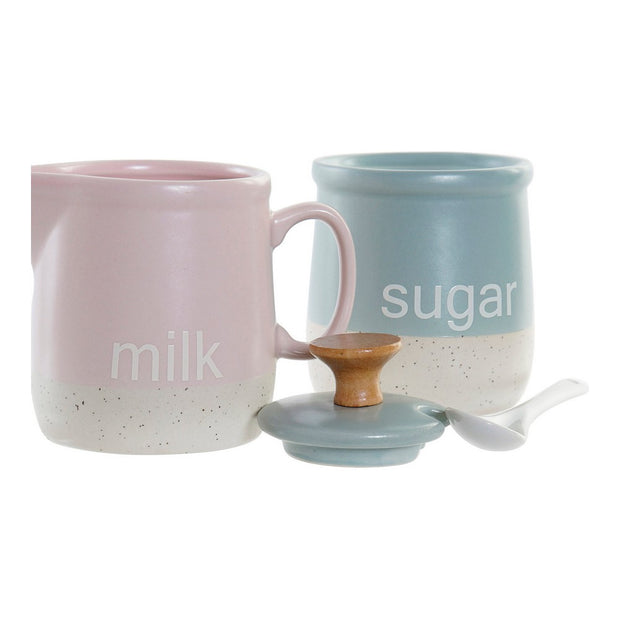Milchkännchen und Zuckerdose DKD Home Decor Steingut (2 pcs)