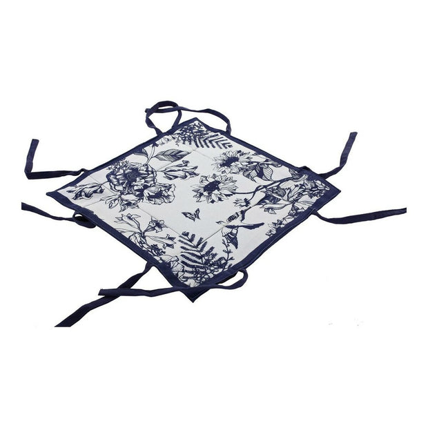 Korb DKD Home Decor Sonnenblume Weiß Baumwolle Marineblau (2 pcs)