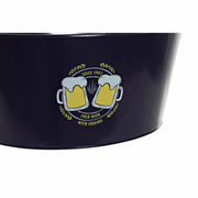 Würfel DKD Home Decor Cold Beer Gelb Holz Metall Marineblau (51 x 30 x 18.5 cm)