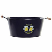 Würfel DKD Home Decor Cold Beer Gelb Holz Metall Marineblau (51 x 30 x 18.5 cm)