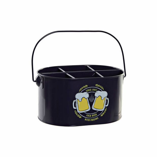 Würfel DKD Home Decor Cold Beer Gelb Metall Marineblau (27 x 17.5 x 13 cm)
