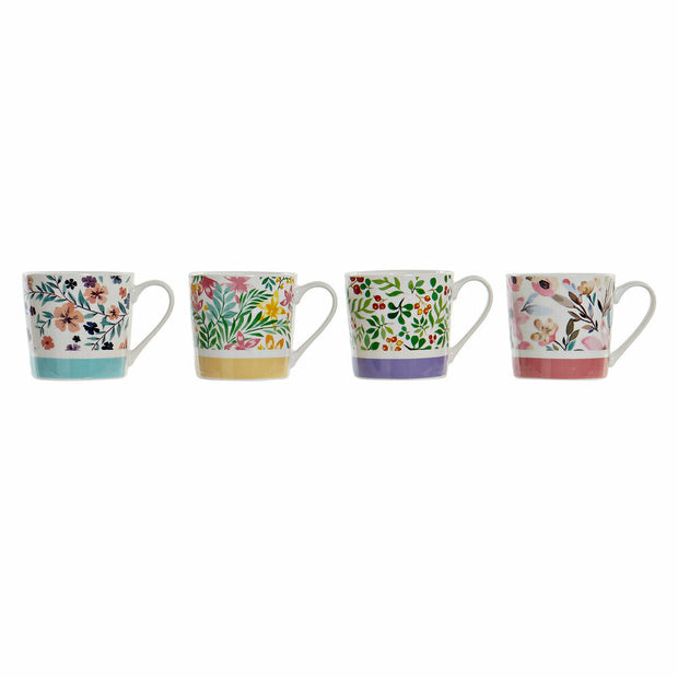 Henkelbecher DKD Home Decor Bone China Porzellan (410 ml) (4 pcs)