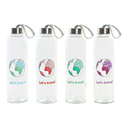 Glas-Flasche DKD Home Decor Let`s Travel (600 ml) (4 pcs)