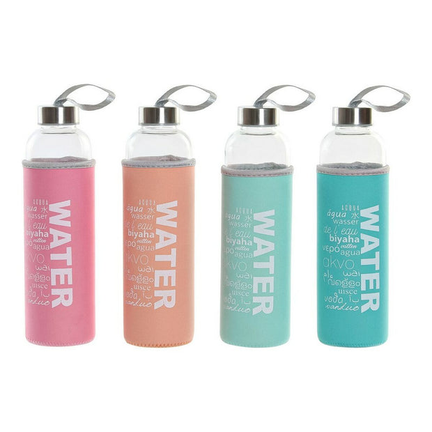 Kristallflasche mit Neoprenhülle DKD Home Decor Water (600 ml) (4 pcs)