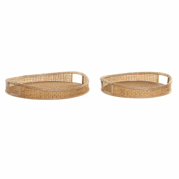 Schale DKD Home Decor Bambus (2 pcs)