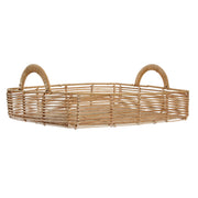 Tablettset DKD Home Decor 2 Stück Metall Hellbraun Rattan (47 x 35 x 16 cm)