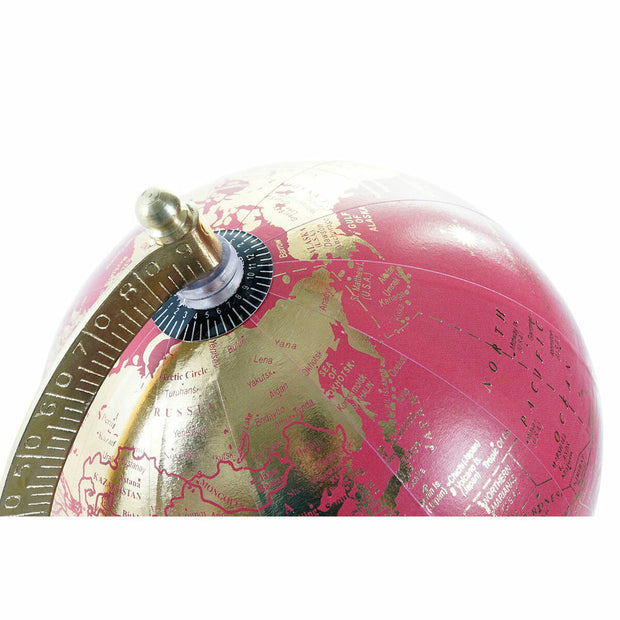 Globe DKD Home Decor Pink Wood Aluminium PVC (15 x 13 x 23 cm)