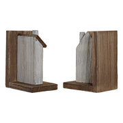 Bookend DKD Home Decor Natural MDF Houses (12 x 9 x 16 cm)