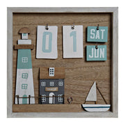 Wooden Calendar DKD Home Decor (22 x 3 x 22 cm)