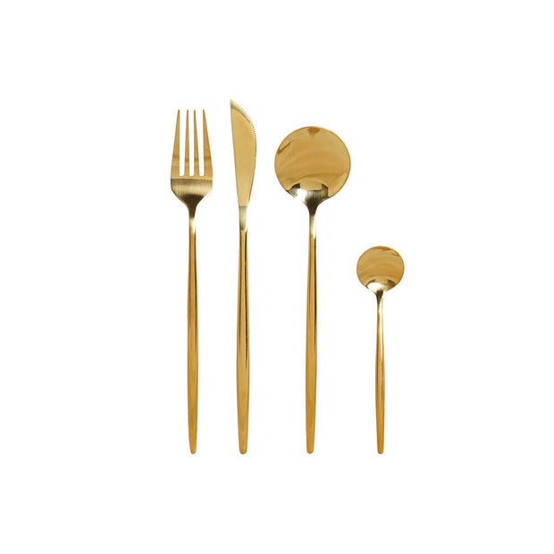 Besteckset DKD Home Decor Golden Edelstahl (16 pcs)