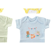 Leotard DKD Home Decor Blue Pink Cotton Green Yellow 0-6 Months (2 Units) (3 Pieces)